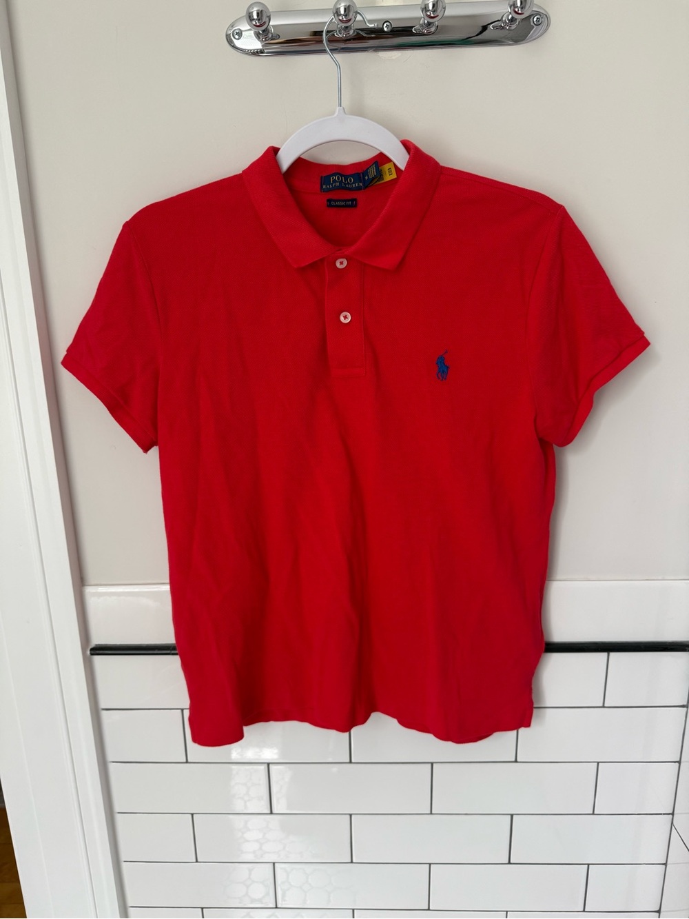 Polo by Ralph Lauren Red Short-Sleeve Classic Polo with Navy Pony